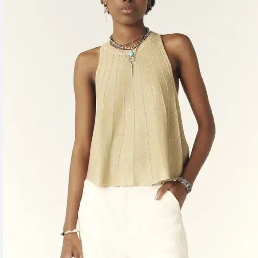 Ba&sh Gold Benn Flowing Tank Size 0
